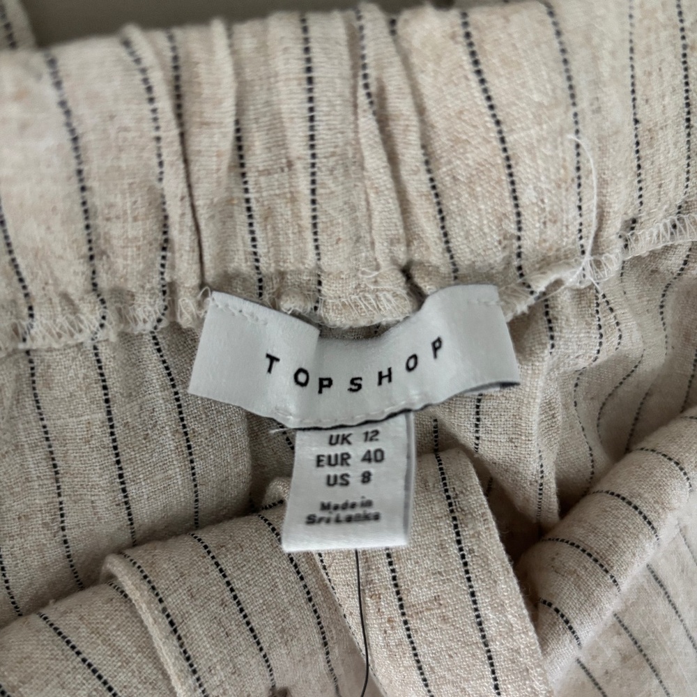 NWT Topshop Wide Leg Linen Blend Jumpsuit Sz 8 - Picture 7 of 8